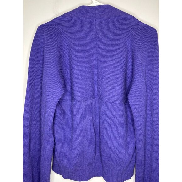 CAbi Sunday Cardigan Womens M Purple Button Up Ribbed V-Neck Knit - Picture 2 of 5
